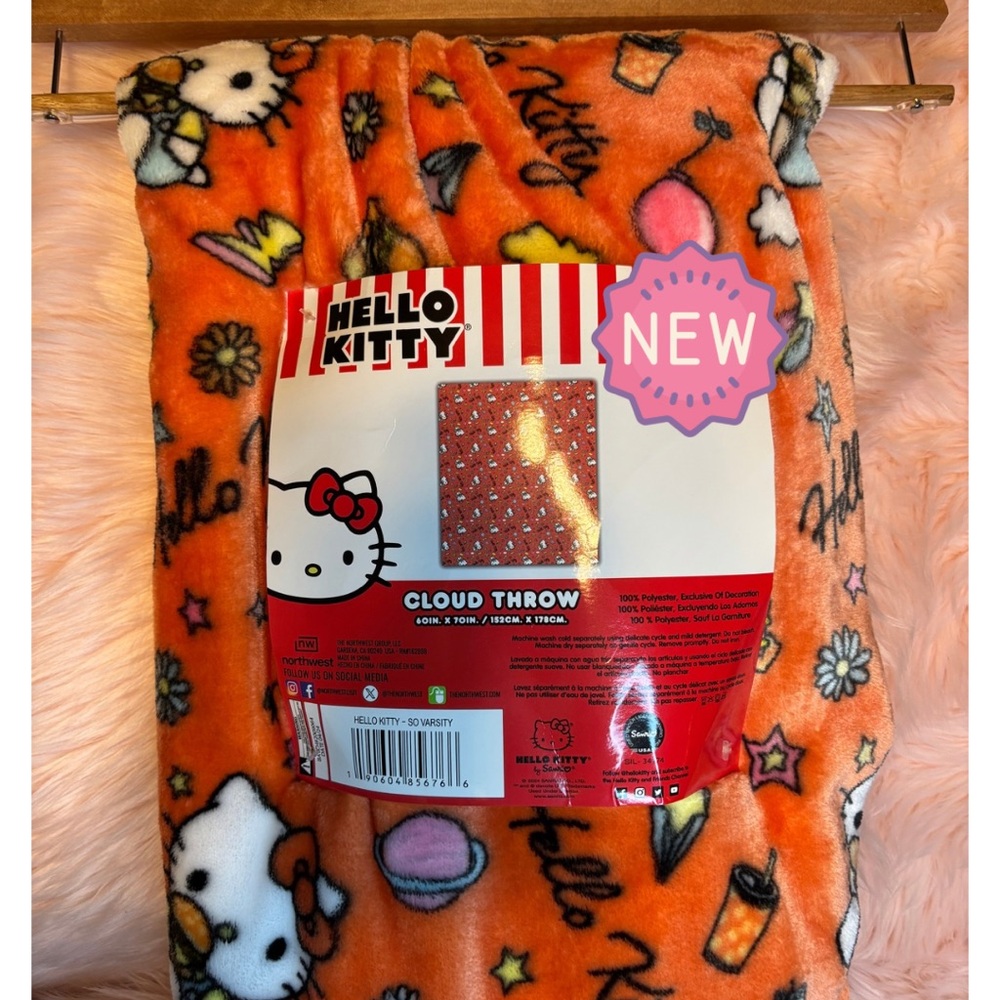 Hello Kitty Vibrant Orange Cloud Throw
